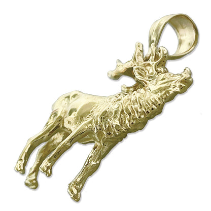 14K Gold 25MM Moose Pendant