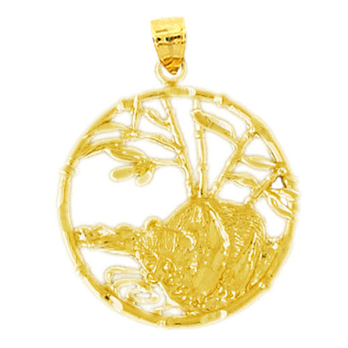 14K Gold Encircled Bear Pendant