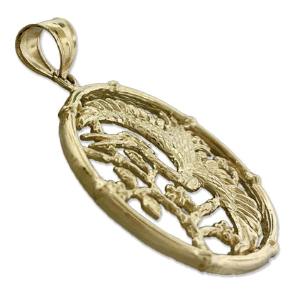 14K Gold Heron Bird Pendant