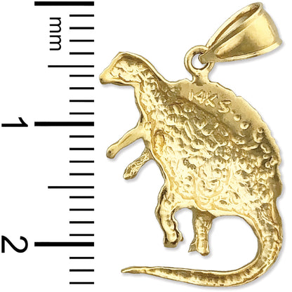 14K Gold Dinosaur Charm