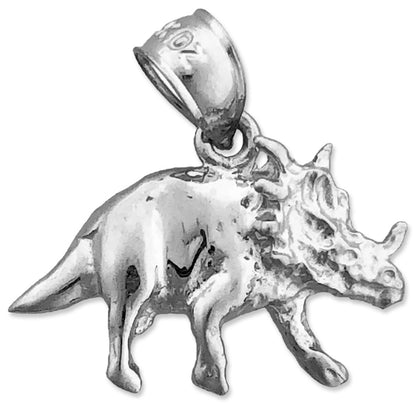 14K Gold Prehistoric Triceratops Charm