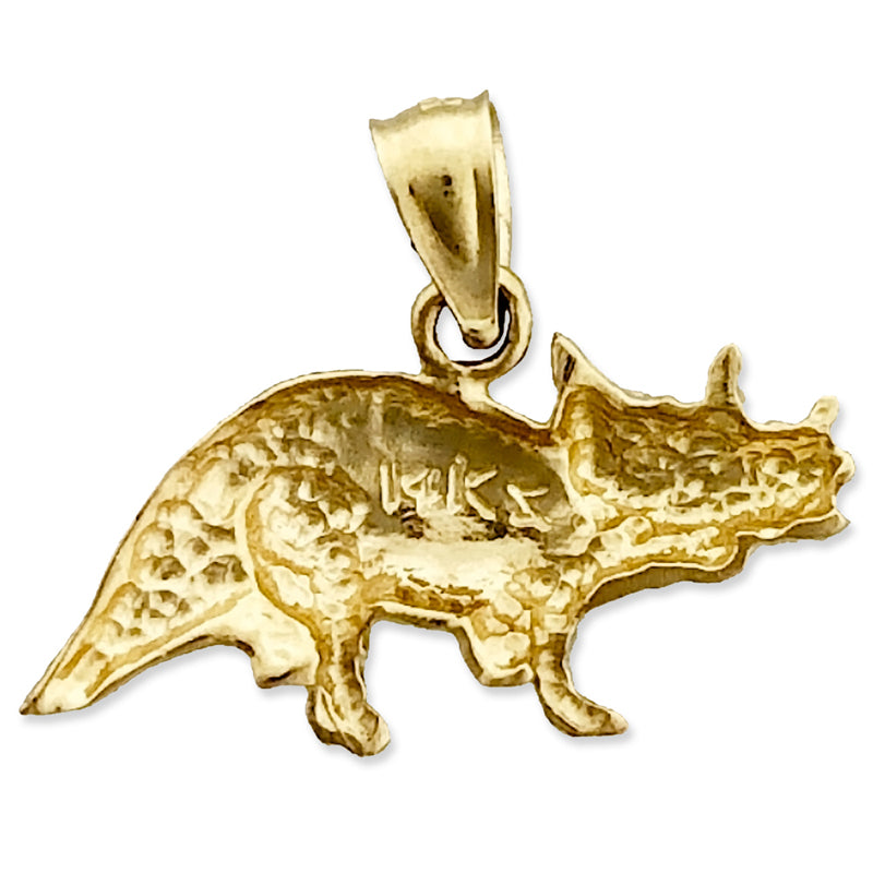 14K Gold Triceratops Charm