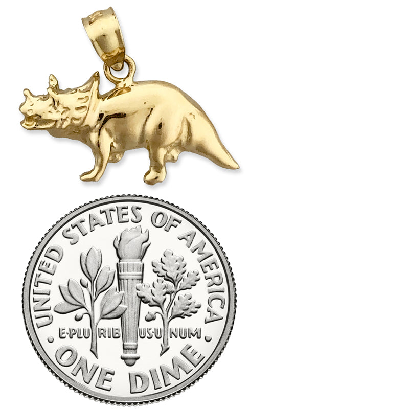 14K Gold Triceratops Charm