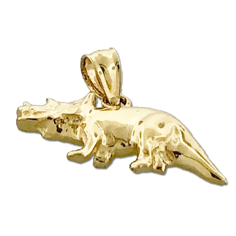 14K Gold Triceratops Charm