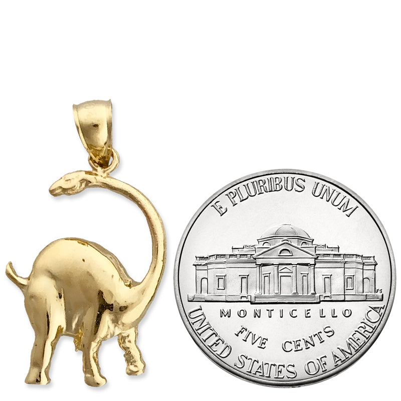 14K Gold Brontosaurus Charm