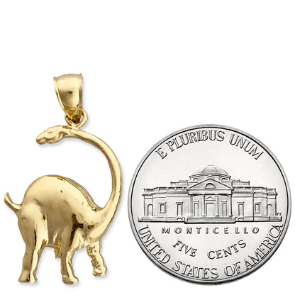 14K Gold Brontosaurus Charm