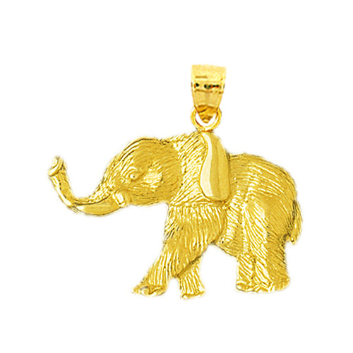 14K Gold 30MM Elephant Pendant