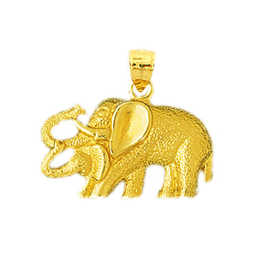 14K Gold Elephant and Calf Pendant
