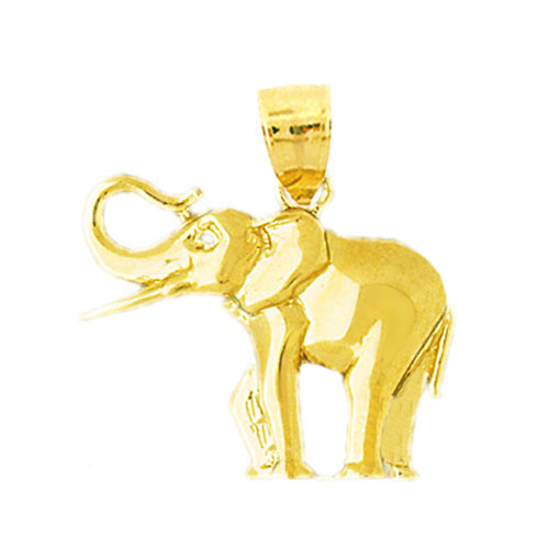 14K Gold 24MM Elephant Pendant