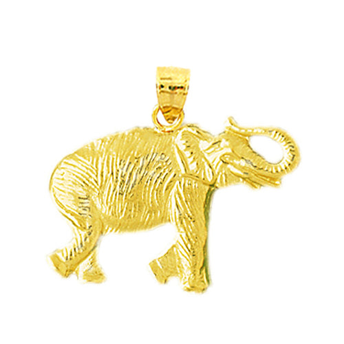 14K Gold 25MM Elephant Pendant