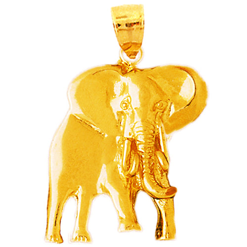 14K Gold 29MM Elephant Pendant