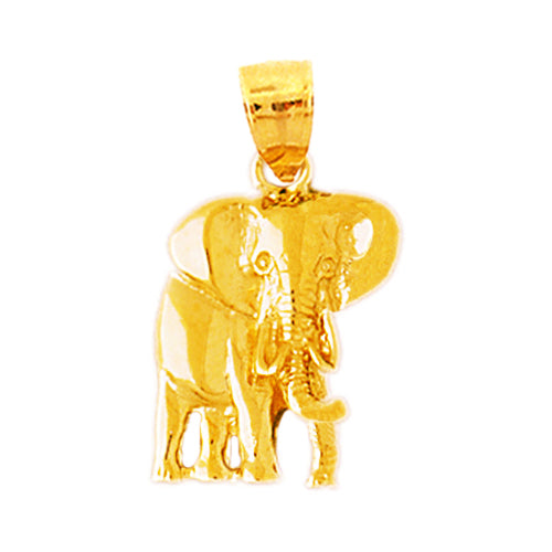 14K Gold 18MM Elephant Pendant