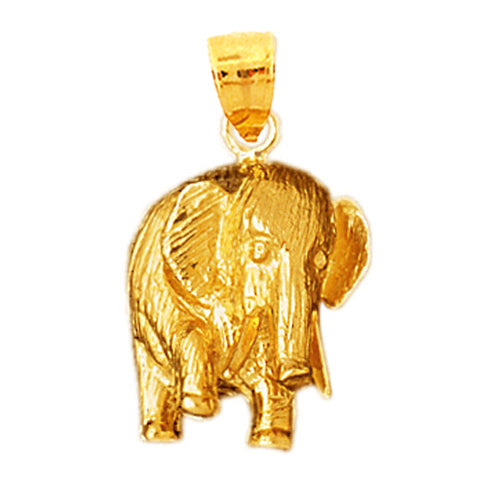 14K Gold Stomping Elephant Pendant
