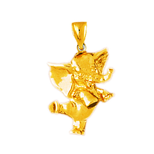 14K Gold Dancing Elephant Charm