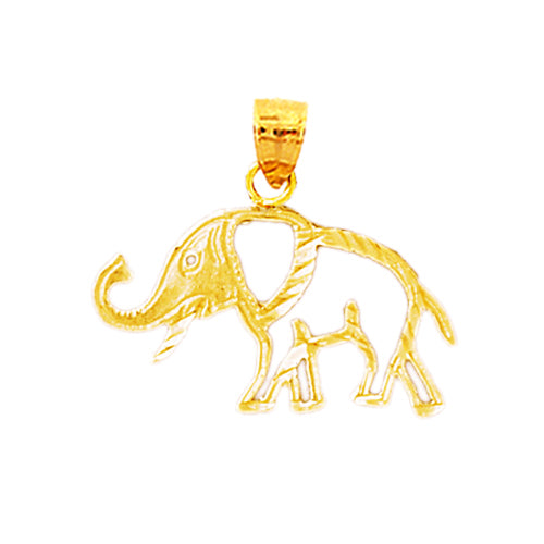 14K Gold Cut-Out Elephant Pendant