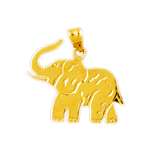 14K Gold Silhouette Elephant Pendant