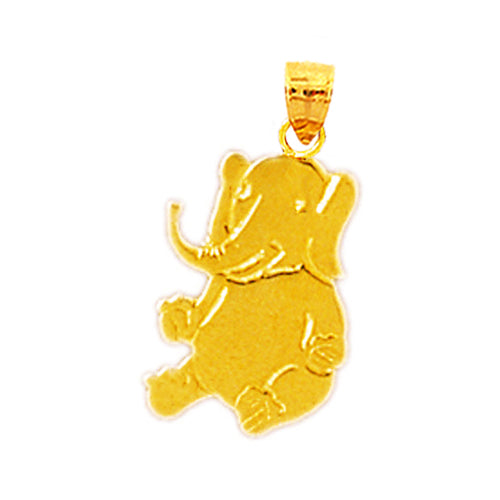 14K Gold Silhouette Elephant Charm