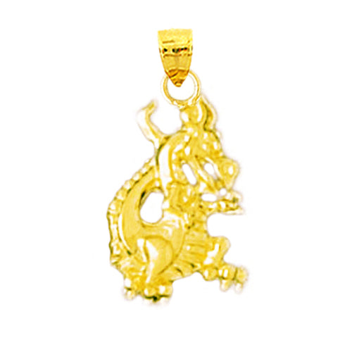 14K Gold Mythical Dragon Charm