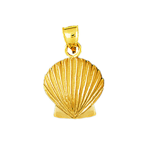 14K Gold 15MM Scallop Shell Charm