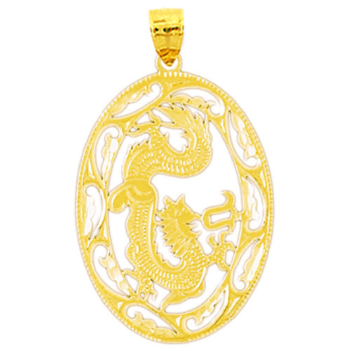 14K Gold Dragon Medallion