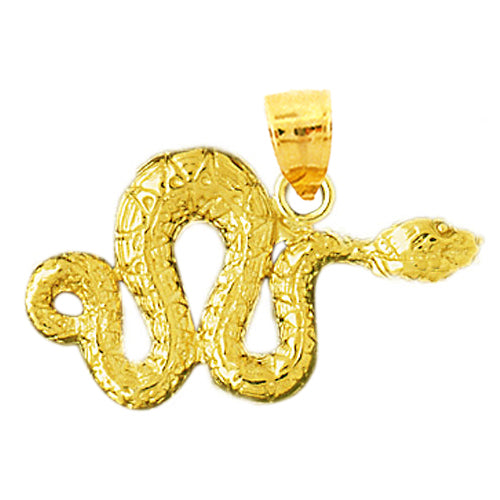 14K Gold Snake Pendant