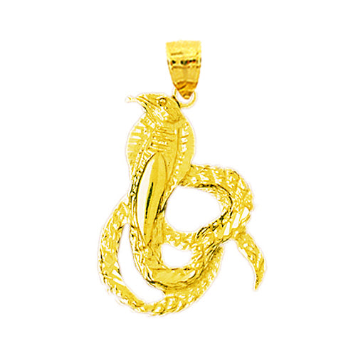 14K Gold Cobra Pendant