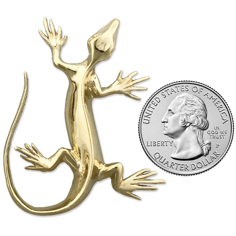 14K Gold Lizard Slide