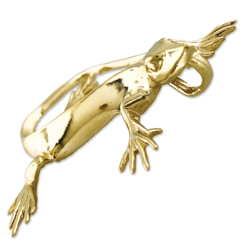 14K Gold Lizard Slide