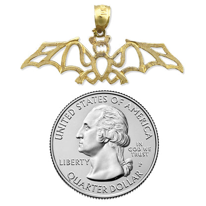 14K Gold Cut-Out Bat Pendant