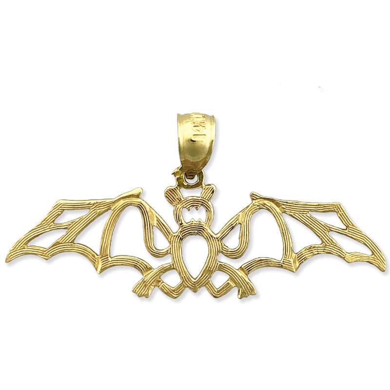 14K Gold Cut-Out Bat Pendant
