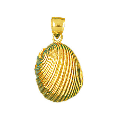 14K Gold 12MM Mollusk Shell Charm