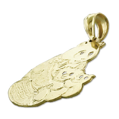 14K Gold Panda Bear with Cubs Pendant