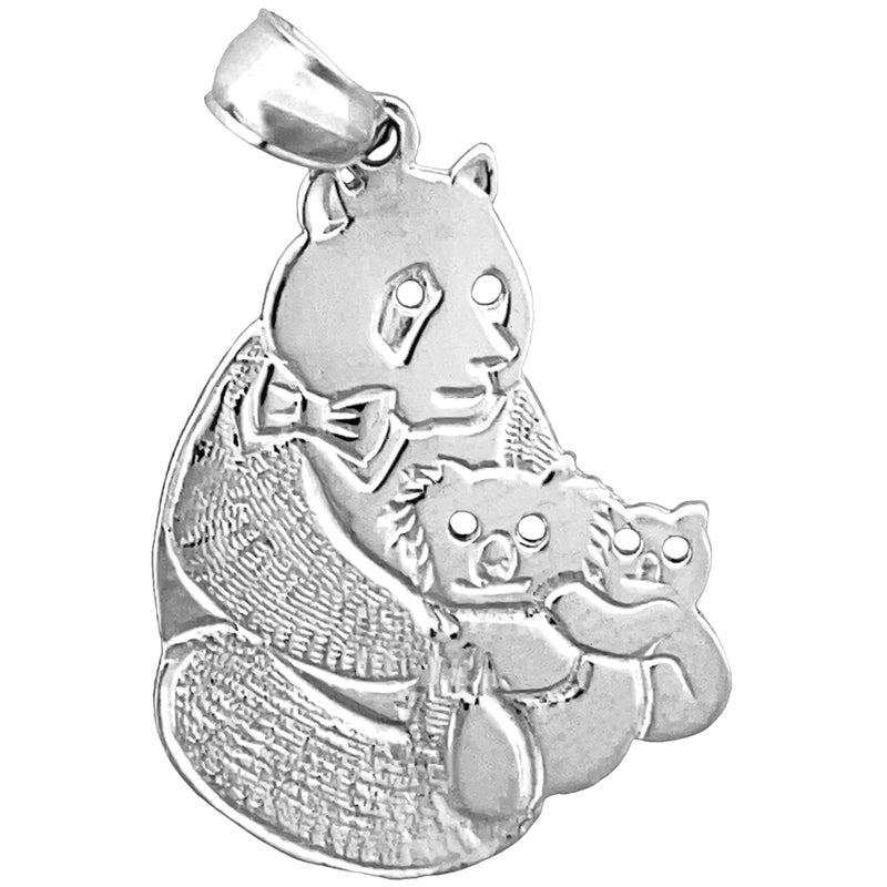 14K Gold Panda Bear with Cubs Pendant