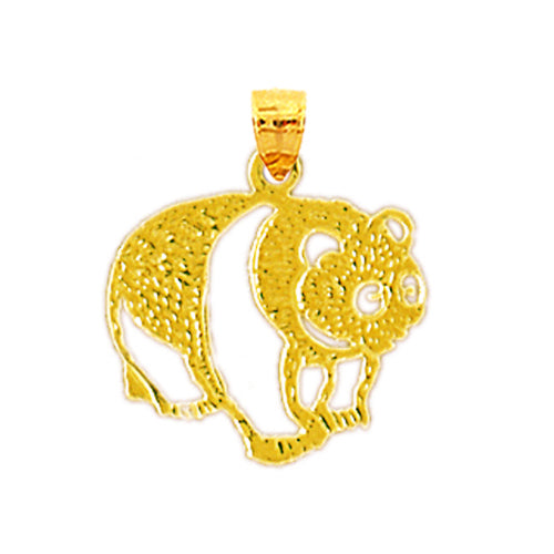 14K Gold Silhouette Panda Charm