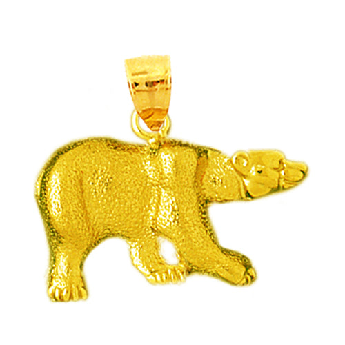 14K Gold Black Bear Pendant