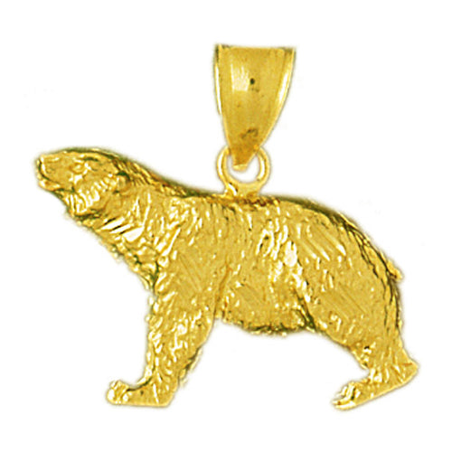 14K Gold Hunting Bear Pendant