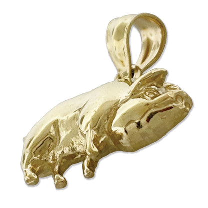 14K Gold Pot Bellied Pig Charm