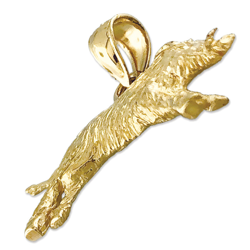 14K Gold Boar Pendant