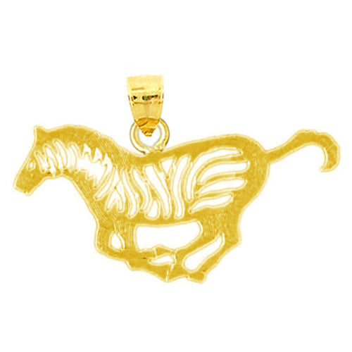 14K Gold Silhouette Zebra Pendant