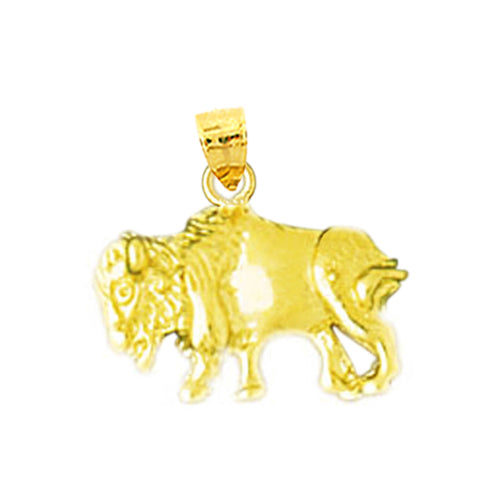 14K Gold Small Bison Charm
