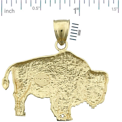 14K Gold Bison Pendant