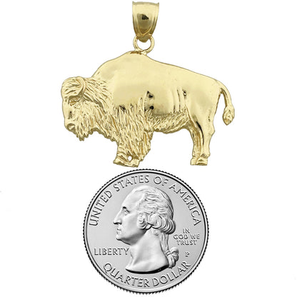 14K Gold Bison Pendant
