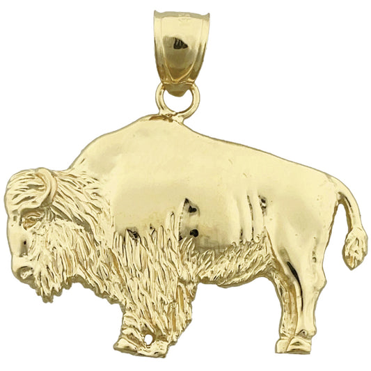 14K Gold Bison Pendant
