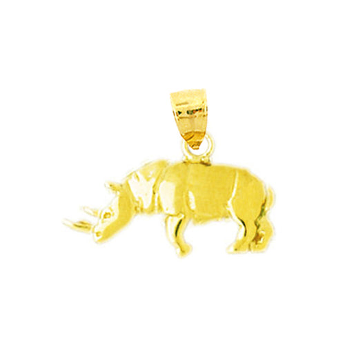 14K Gold Rhino Charm