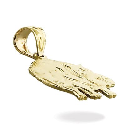 14K Gold Silhouette Hippopotamus Charm