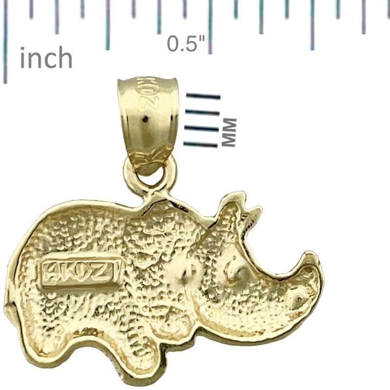 14K Gold Rhinoceros Charm