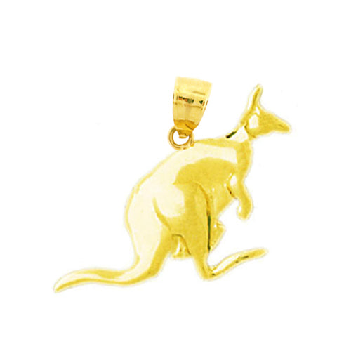 14K Gold Pregnant Kangaroo Pendant