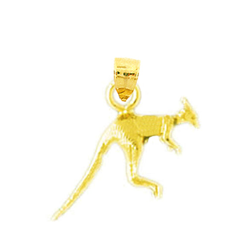 14K Gold 3D Kangaroo Charm