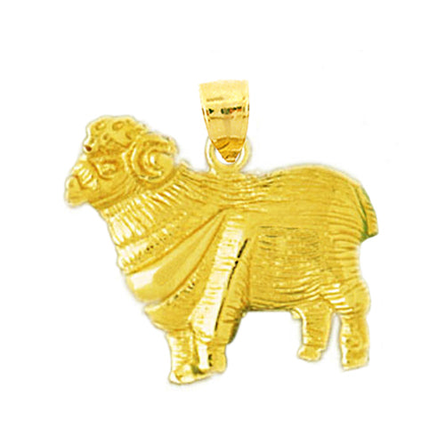 14K Gold Sheep Pendant