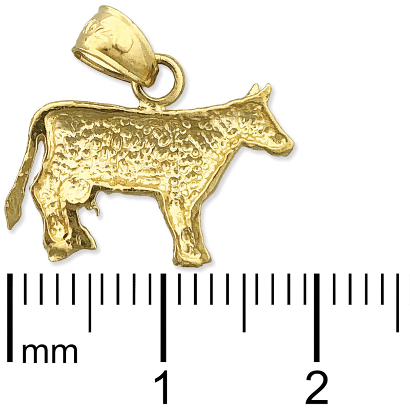 14K Gold Cow Mini Charm